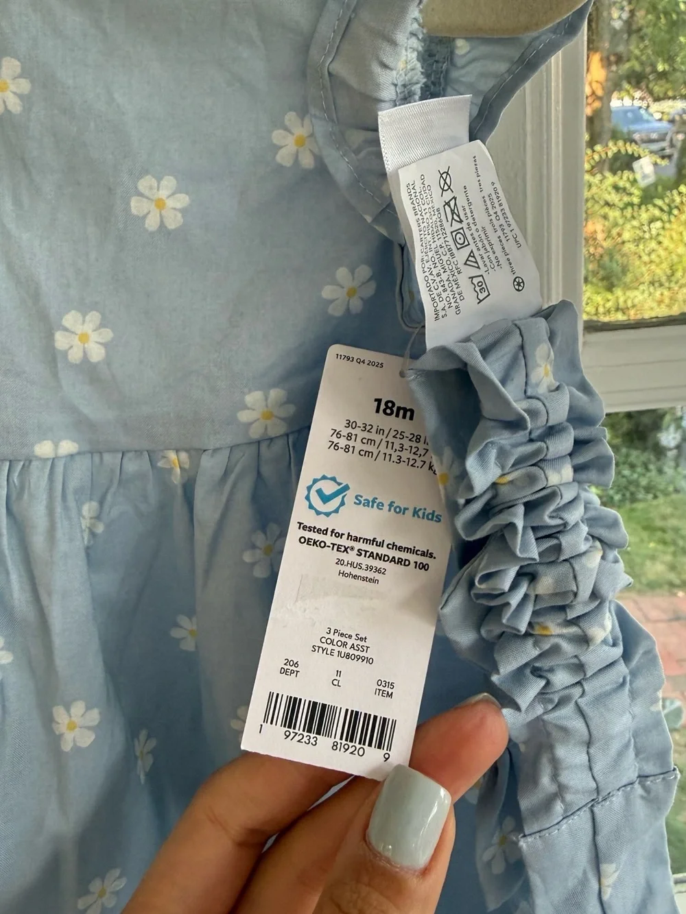 NWT Carter's Blue Daisy Flutter-Sleeve Top and Bloomers